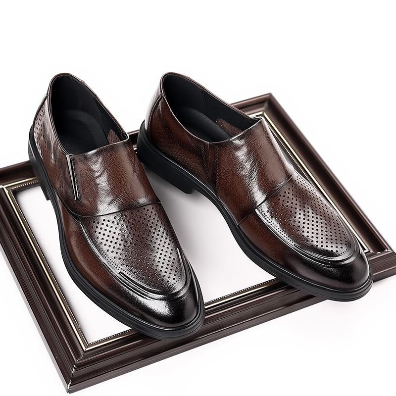Модная высококачественная брендовая деловая обувь высокого класса, мужская обувь из натуральной кожи, дышащая мужская рабочая обувь на толстой подошве