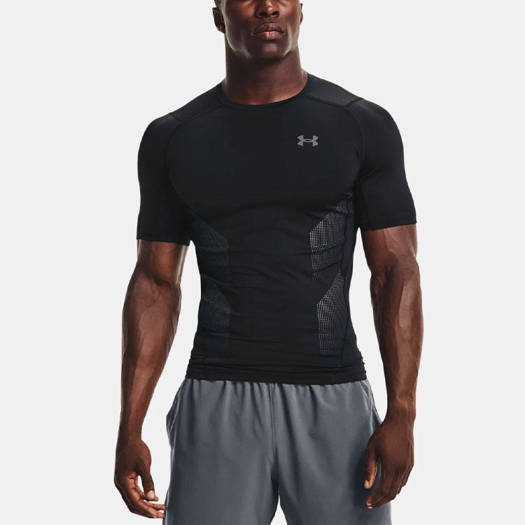Under Armour HeatGear Vent Short Sleeve Compression Fitness Shirt Men Tops Black 1362452-001