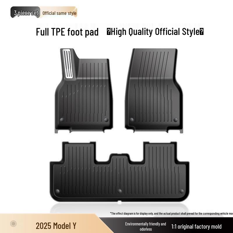 Custom-Fit TPE Floor Mats for Refreshed Tesla Model Y (Applicable to 25 Models) with Pedals