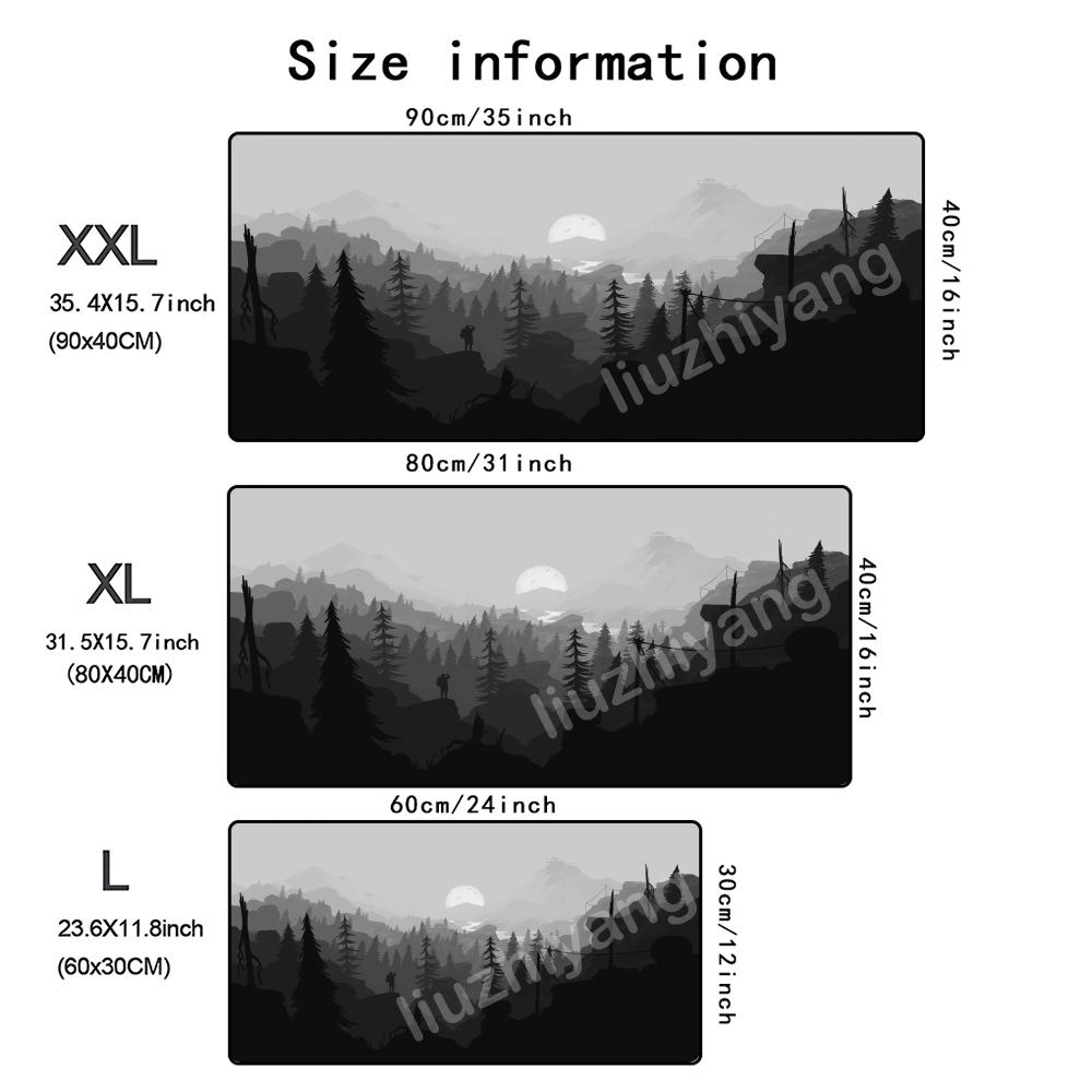 Mountain Gray Mouse Pad Large Computer Office Game Table Mat Xxl Rubber Antislip Stitched Edge Keyboard Mats Washable Desk Pads