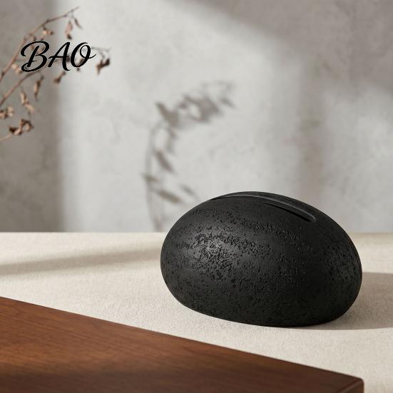 Minimalist Home Decor Tissue Box Box, Stone Shape Matte Holder, Waterproof Sandstone Texture Desktop Art Ornament Dust Resistant Dispenser,