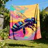 1pc Bee Art Print Throw Blanket Polyester Fiber, Lightweight Flannel, Soft & Warm, All Season Use for Outdoor, Camping Digital Print