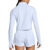 Under Armour Футболка Launch Elite Running Slim Fit Short Stand воротник Long Sleeve реглан Футболка женская Топы Cloud-Blue 1386338-464