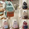 Nylon Lightweight Letter Backpack With Colorblock Design For Unisex Daily Use