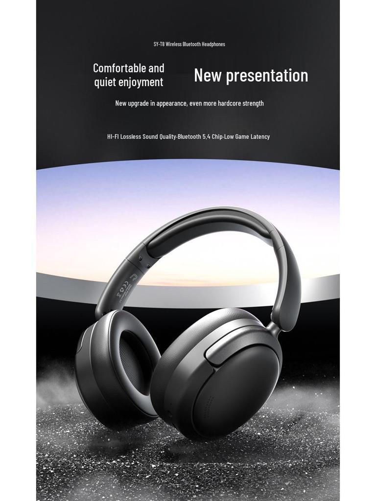 Игровые Bluetooth-наушники с оголовьем 2025: Беспроводные, С шумоподавлением, Мощный бас, Сверхдолгая работа от батареи, Для спорта