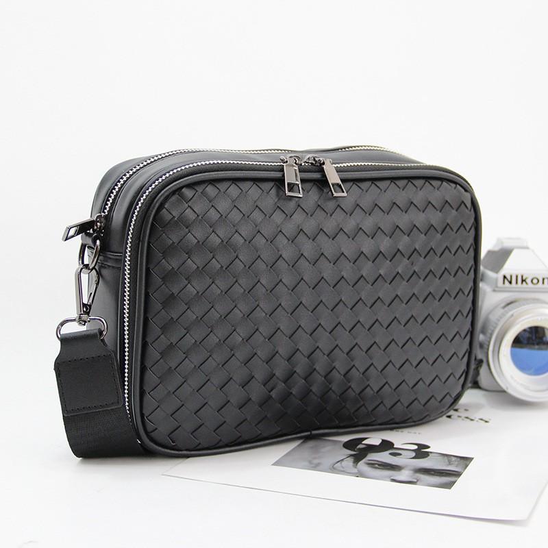 Thickened Hand-woven Bag Camera Men's Square Fashionable Single-shoulder Diagonal Large-capacity Mobile Phone Trendy