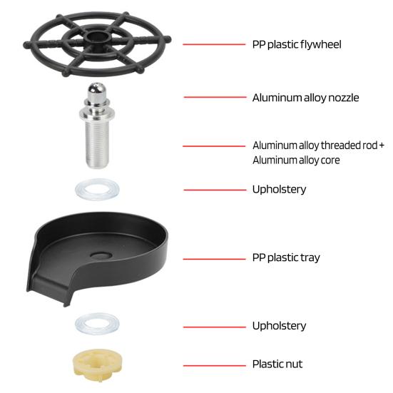 Ополаскиватель для кухонной мойки и стекла. Мощные струи высокого давления. Управление без помощи рук. Вращение на 360 градусов.
