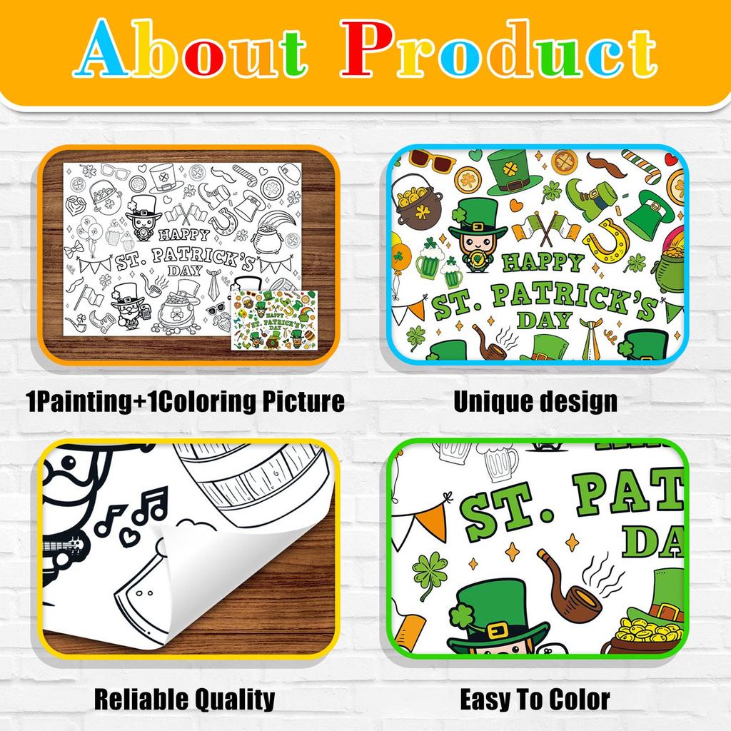 Улица. Раскраска с Патриком, С Днем Святого. Патрик Раскраска Скатерть С Дизайном Для Дня Св.. День Святого Патрика Школьные мероприятия по рукоделию Украшения для вечеринок
