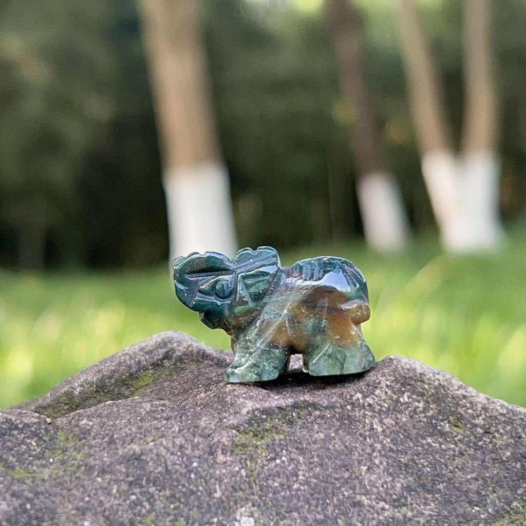 Мини-слон из натурального хрустального агата для детского научного образования