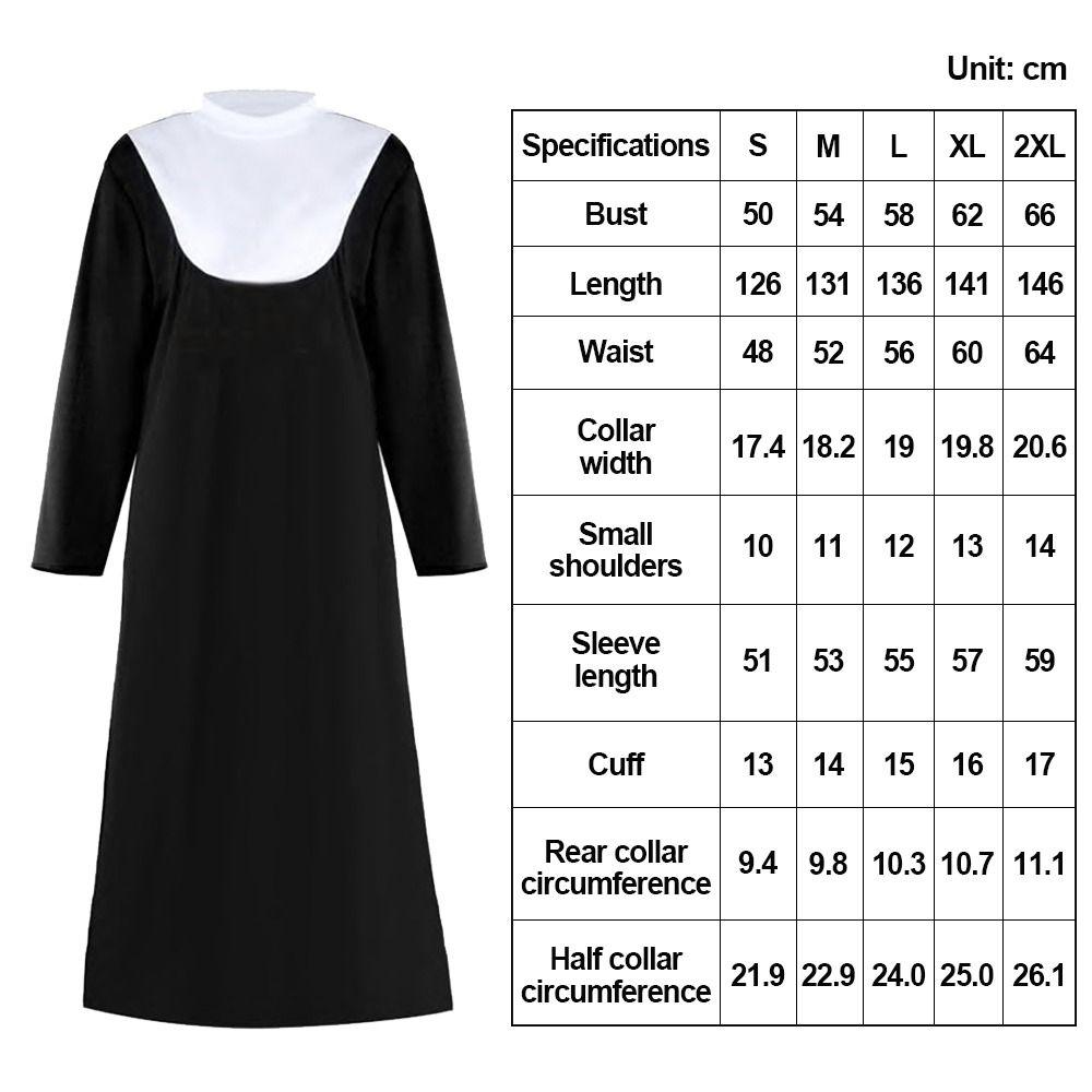 Black Father's Clothing Adult Size Cosplay Costume Gothic Style Nun Costume  Cosplay Events