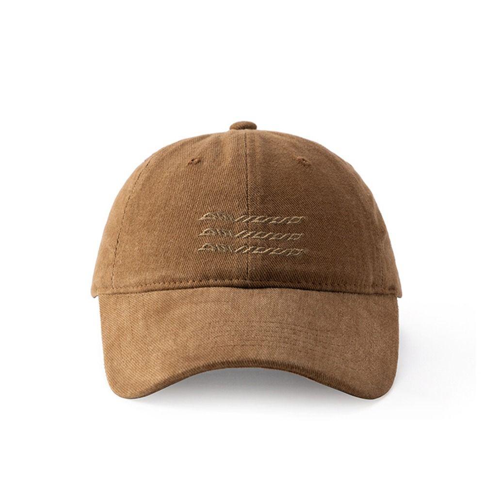 New Ripple Embroidery Washed Cotton Cap Vintage Simple Snapback Caps Casual Sun Protection Casquette Dad Hat Outdoor
