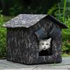 Outdoor Cat House Shelter Oxford Cloth Weatherproof Kitty Pet for Winter Backyard