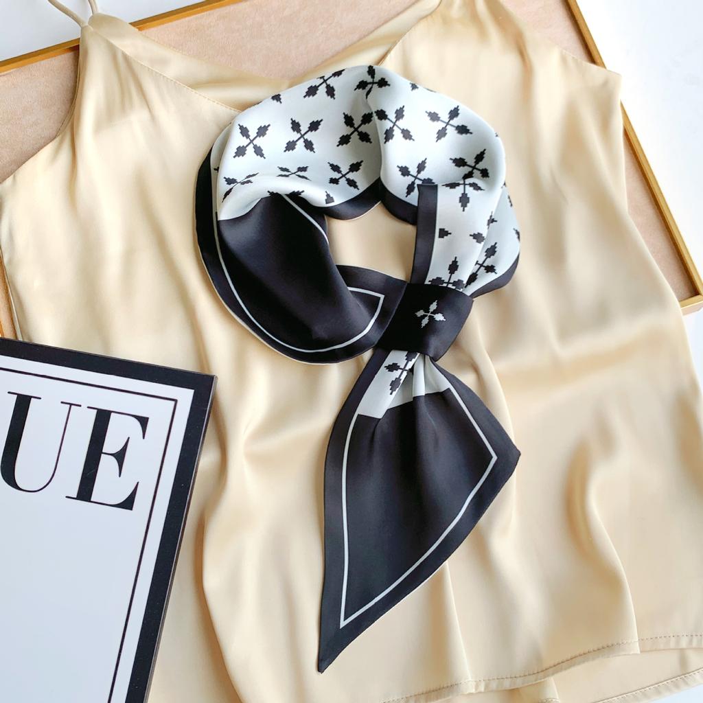 Длинный маленький шелковый шарф, высококачественная сумка для шарфа, универсальная подходящая к рубашке, шарф