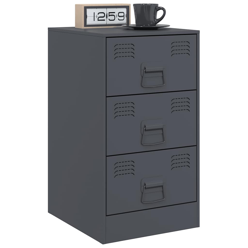 Nightstands 2 pcs Anthracite 34.5 x 39 x 62 cm Steel