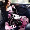 1pc Hello Kitty Gothic Halloween Blanket, Home Decorative Throw Blanket, All Seasons Use, Living Room, Travel, Camping, Car Blankets, Beach, Office Na