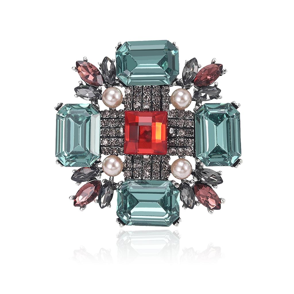 Rhinestone Cross Brooch Unisex Design Pins Office Party Casual Accessories Gifts