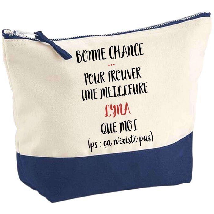Trousse de maquillage - PLANETEE - Lyna ça n'existe pas (fond bleu) - Grand format - Coton - Impression HD, fabriquée en France