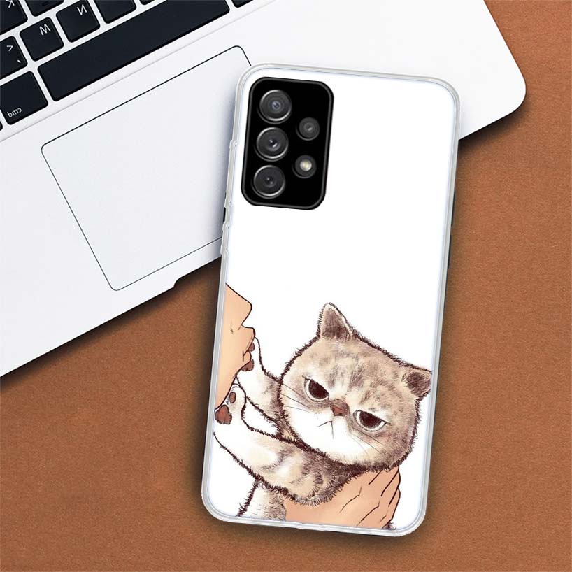 Kiss My Lovely Cat Kitten Phone Case For Samsung Galaxy A51 A71 A50 A70 A40 A30 A20E A10 A41 A31 A21S A11 A01 A6 A8 + A7 A9 Plus