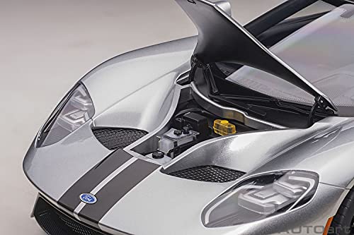 AUTOart 1/12 Scale Ford GT 2017 Metallic Silver/Black Stripes Finished Product 12108