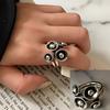 925 Sterling Silver Big Stone Rings for Women Minimalist Handmade Couple Minimalist Ring Prevent Allergy Fine Jewelry Gift