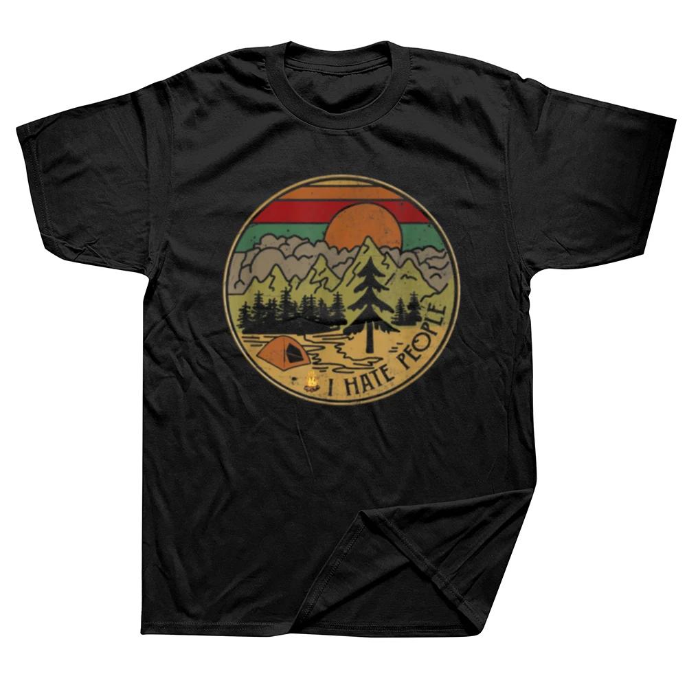 I Hate People Outdoors Funny Vintage T Shirts Summer Graphic Cotton Streetwear Short Sleeve Introverted Gifts Tshirt Unisex