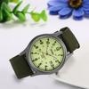 Antique Calendar Luminous Analog Display Simple Stylish Sports Watch Quartz Nylon Belt Green Camping Climbing Fashion Accessories Birthday Anniversary