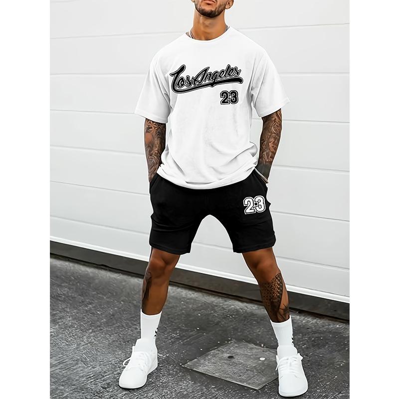 Мужской костюм с напечатанными буквами, свободный мужской пиджак, летний костюм для отдыха на пляже, дышащий, освежающий, с коротким рукавом