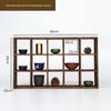 Wall-Mounted Solid Wood Curio Display Shelf – Grid Storage Rack for Teacups & Master Cups