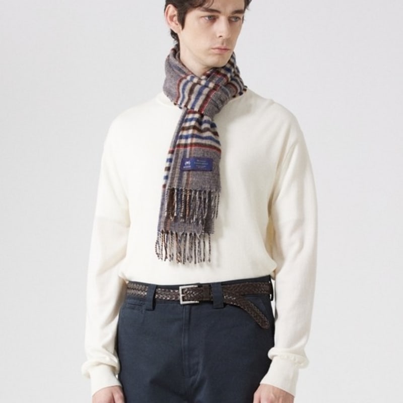 ABRAHAM MOON Шарф из мериносовой шерсти 25 см - Харрисон Красно-коричневый