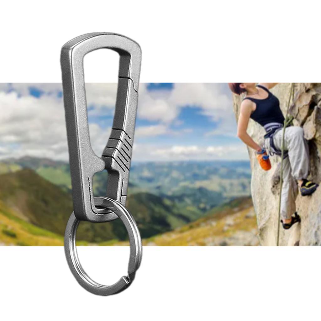 Titanium Alloy Carabiner Keys Clip Outdoor Keychain Quick Release Buckle Keys Ring Climbing Hook EDC Outdoor Tool