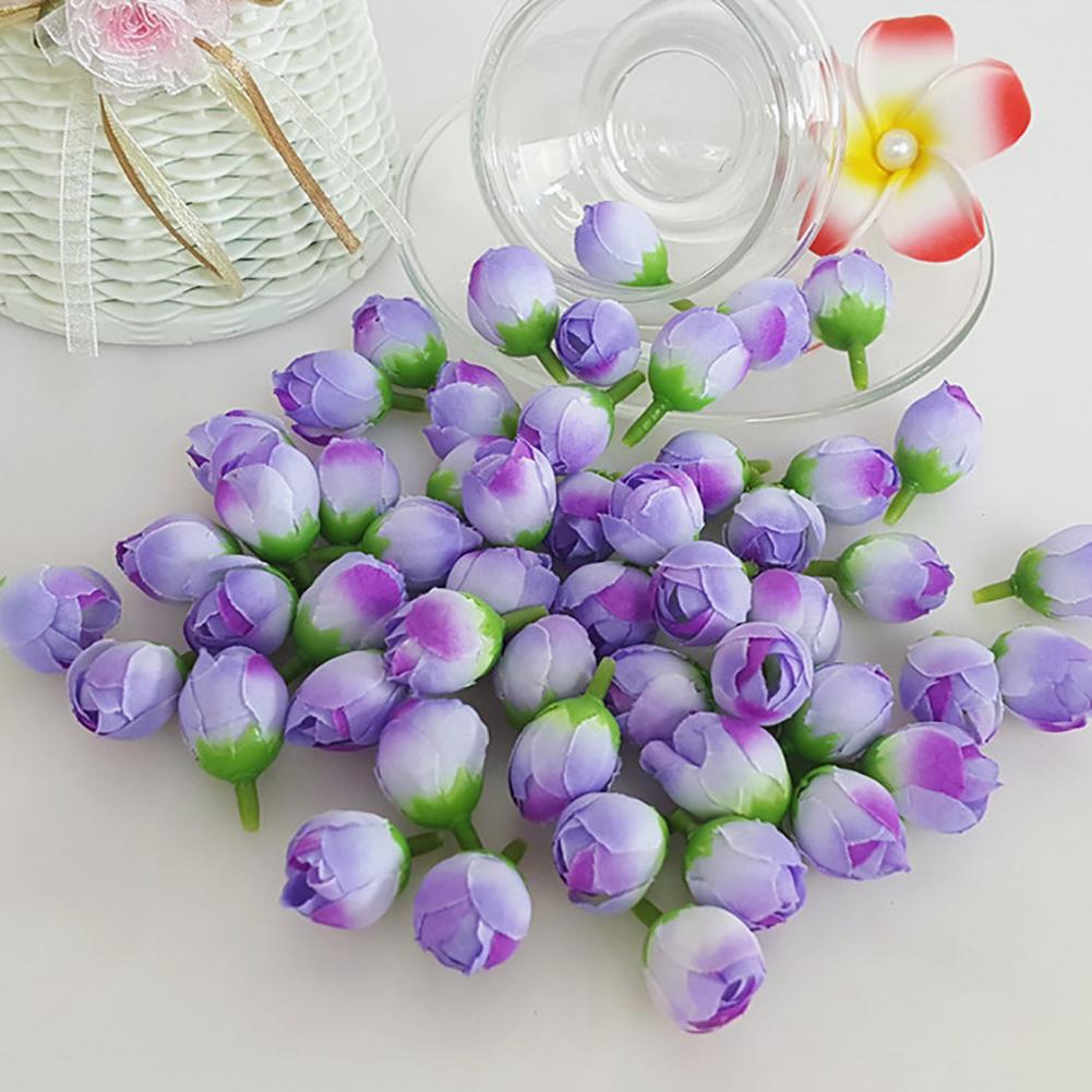 50 шт. 2 см поддельные бутоны роз искусственный цветок свадебный букет невесты DIY Декор для вечеринки Рождественский орнамент