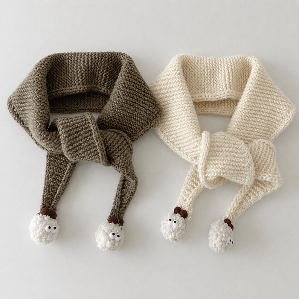 Soft Kids Knitted Scarf Autumn Winter Fluffy Ball Neckerchief Children Neck Warmer for Boys Girls