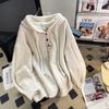 Z Women's Korean-Style Loose Hooded Sweater - Soft, Thick & Glutinous Knit for Autumn/Winter 2025