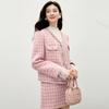 Qo'os Iren Elegant V-Neck Tweed Short Jacket