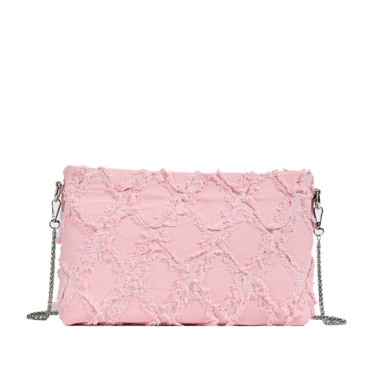 Denim small bag women's 2025 spring and summer new Korean version of fashion diamond shoulder bag casual versatile envelope bag