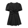 Kaslead New Arrival Women's Clothing Fashion Style Fashion Casual Bows Decorative Elastic Waist Dress
