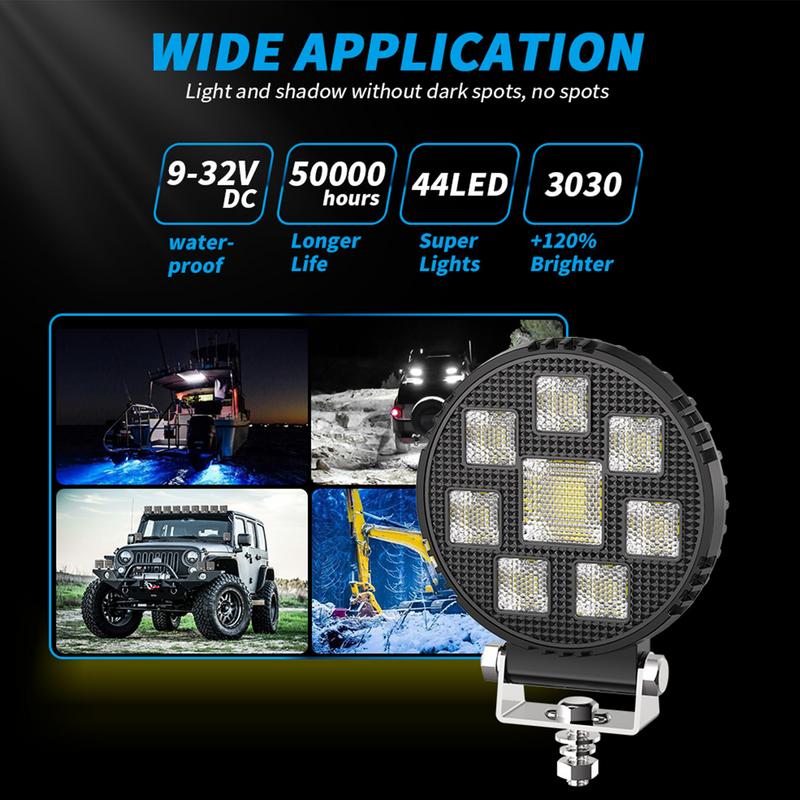 Светодиодный рабочий свет Светодиодная рабочая световая панель для грузовиков Высокий янтарный 360 градусов вращающийся Многофункциональное автомобильное освещение для автомобиля Дорога