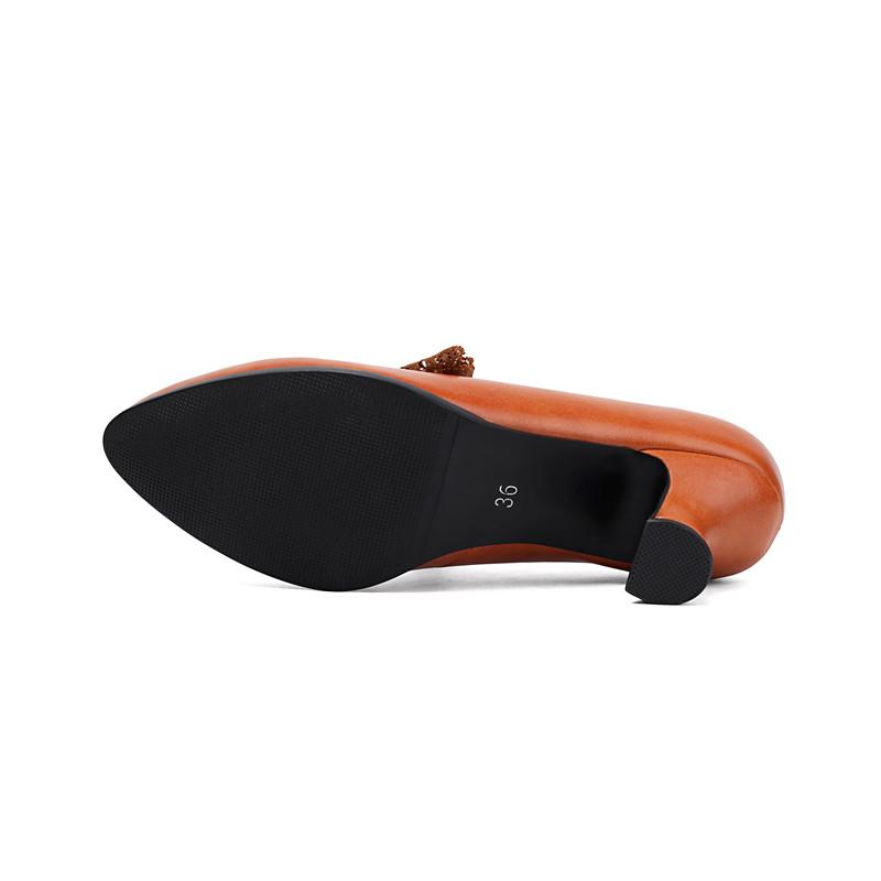 Women's Low-heeled Single Shoes Spring and Summer New Fashionable Small Pointed Large-size Lace-up Low-top Shoes