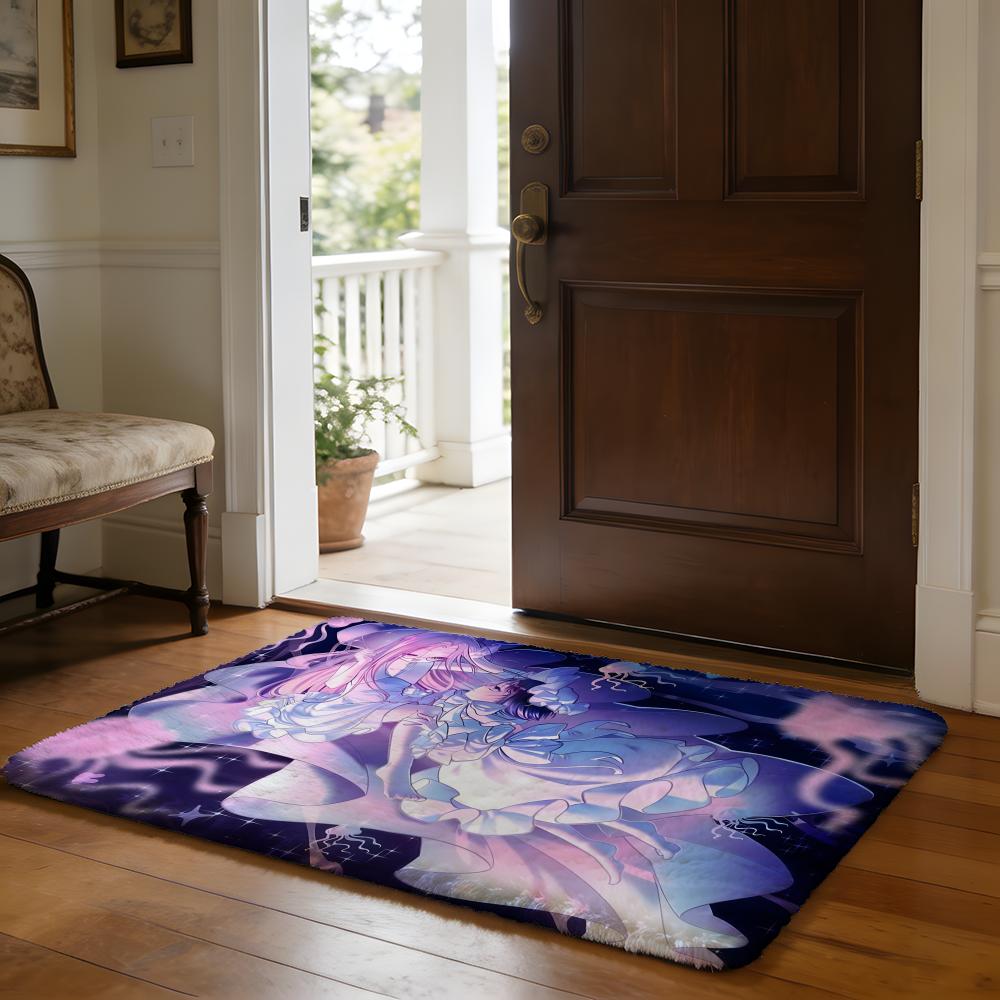 Floor Mat Soft Flannel Rug Non-Slip Absorbent Mat for Bathroom Bedroom Home Decor Game A-Alien Stage-Sua And Mizi