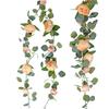 Simulation Money Leaf Eucalyptus Wreath Silk Peony Rose Long Rattan Wedding Arched Table Wall Background Decoration