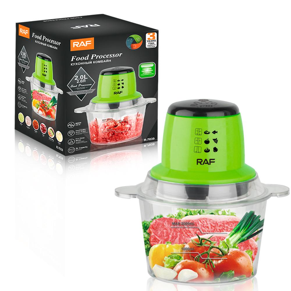 Household Electric Meat Grinder Kitchen Glass Vegetable Mincer Stuffing Machine Food Supplement Cooking Machine 2l