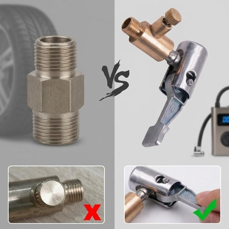 6 Mm Hose Barb Tire Connector Fitting Aluminum Lever Locking Head for Inflator Hose Use and Routine Pressure Maintenance Work Use