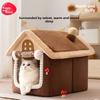 Cat house cat nest autumn and winter warm closed door curtain pet house dog house cat villa cat nest