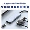 USB-C разветвитель 2x USB-C, 2x USB-A порта, скорость передачи 10 Гбит/с, зарядка PD100 Вт, алюминиевый хаб для устройств