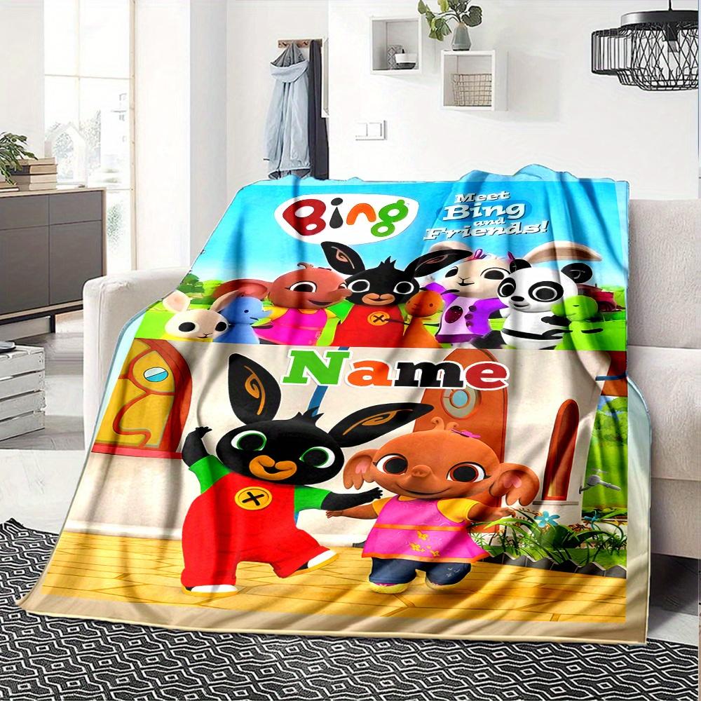 Bing Bunny And Friends Blanket With Customizable Name Comfortable In All Seasons Suitable For Sofas Beds Travel Camping And Office Decoration Perfect