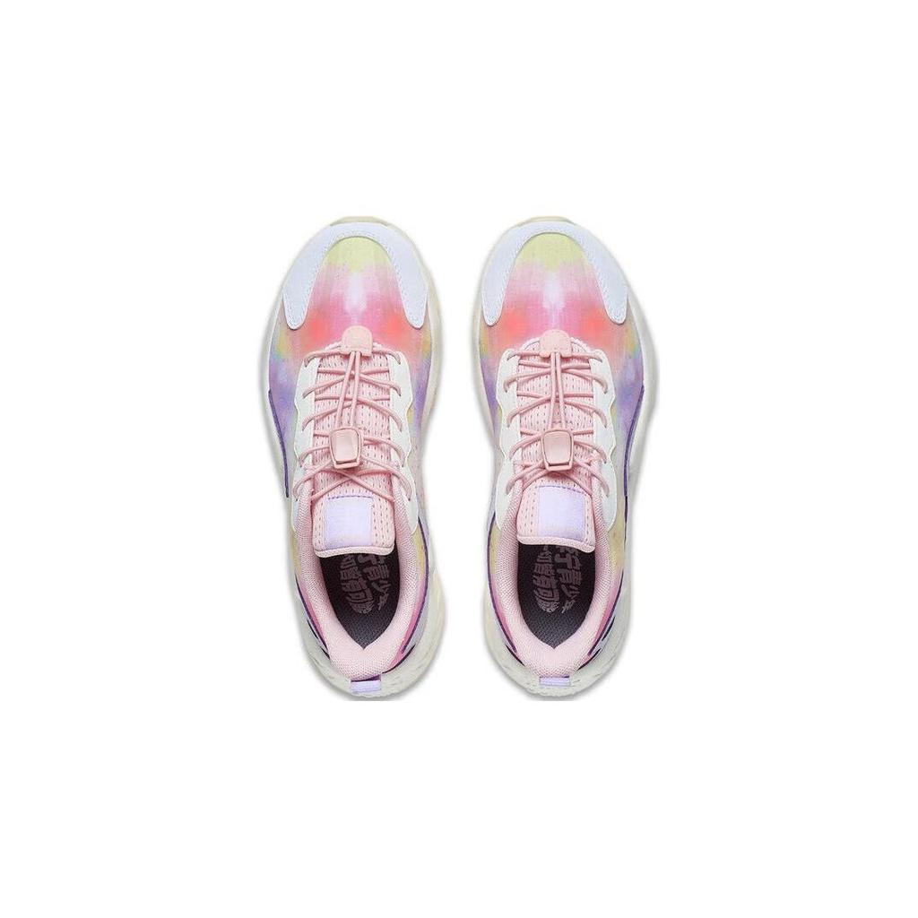 Li Ning Kids Comfortable Shock Absorbing Rebound Casual Shoes Kids Shoes Pink Purple White YKCT108-4