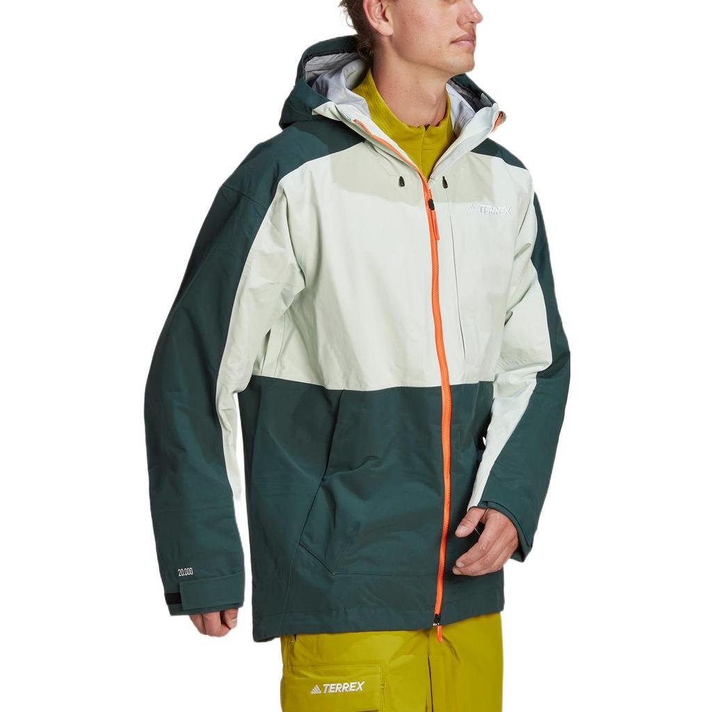 adidas Лыжная куртка с капюшоном и застежкой-молнией Terrex Series Brand Print, мужская зеленая куртка HC7727