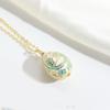 Floral Colorful Enamel Pendant Zircon Necklace Pendant Chic Easter Egg Pendant  Women