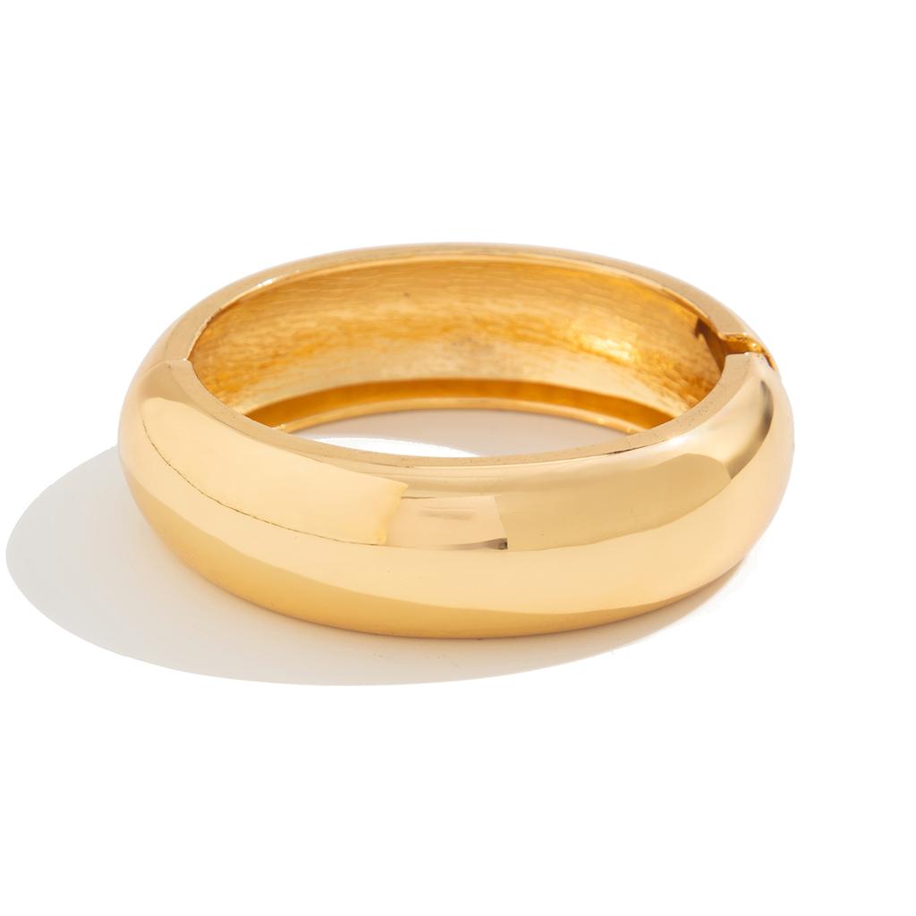 Ingemark Exaggerated Punk Heavy Metal Spring Bangles for Women Vintage Gold Color Arm Braceles Grunge Jewelry Steampunk Men New