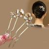 Geometric Toothed Insert Comb Rhinestone U-shaped Hair Clip Elegant Butterfly Hairpin  Gifts